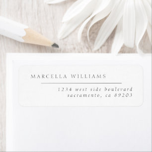 Chic Minimalist Black White Wedding Return Address Label