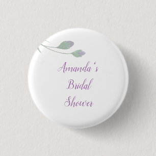 Chic Minimalist Bridal Shower Floral Button