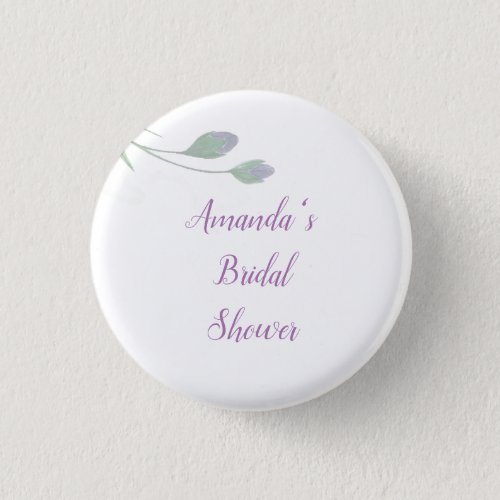 Chic Minimalist Bridal Shower Floral Button