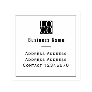 Chic Minimalist Business Logo White Self-inking Stamp