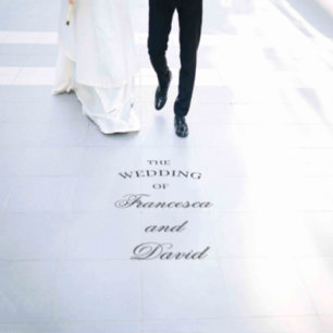 Chic minimalist calligraphy wedding floor decals