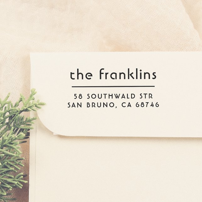 Chic Minimalist Custom Address Self-inking Stamp (Creator Uploaded)