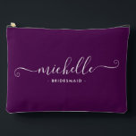 Chic Minimalist Deep Plum Personalized Bridesmaid Accessory Pouch<br><div class="desc">Introducing our Chic Minimalist Deep Plum Personalized Bridesmaid Accessory Pouch, a stylish and versatile gift designed to celebrate your bridesmaids in elegance. This accessory pouch is the epitome of modern chic, perfect for any occasion from bridesmaid proposals to bridal showers. Crafted with a minimalist design, this pouch features a Deep...</div>