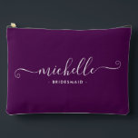 Chic Minimalist Deep Plum Personalized Bridesmaid Accessory Pouch<br><div class="desc">Introducing our Chic Minimalist Deep Plum Personalized Bridesmaid Accessory Pouch, a stylish and versatile gift designed to celebrate your bridesmaids in elegance. This accessory pouch is the epitome of modern chic, perfect for any occasion from bridesmaid proposals to bridal showers. Crafted with a minimalist design, this pouch features a Deep...</div>