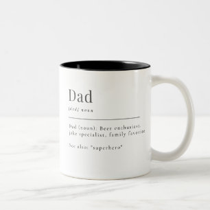Chic Minimalist Dictionary Definition Dad Two-Tone Coffee Mug