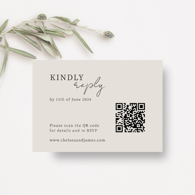 Chic Minimalist Dove Grey Wedding RSVP  Enclosure Card (Creator Uploaded)