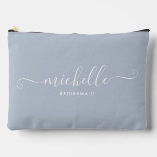 Chic Minimalist Dusty Blue Personalized Bridesmaid