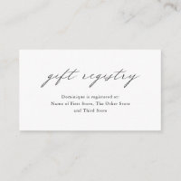 Chic Minimalist Elegant Simple Gift Registry