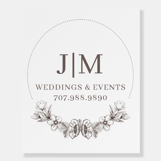 Chic Minimalist Event Wedding Planner Promotional  Foam Board (Front)