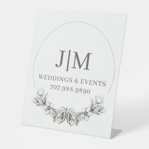 Chic Minimalist Event Wedding Planner Promotional  Pedestal Sign