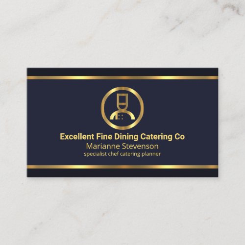 Chic Minimalist Faux Gold Lines Business Card