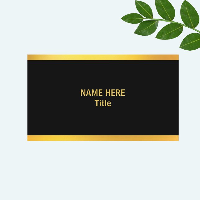 Chic Minimalist Gold and Black Business Card (Creator Uploaded)