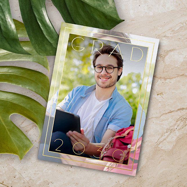 Chic Minimalist Gold Foil Graduation Announcement (Creator Uploaded)