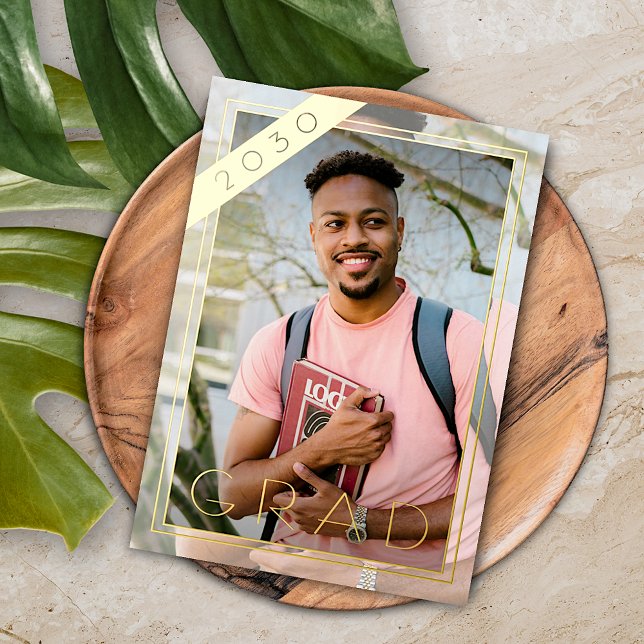 Chic Minimalist Gold Foil Graduation Announcement (Creator Uploaded)