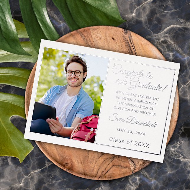 Chic Minimalist Gold Foil Graduation Announcement (Creator Uploaded)