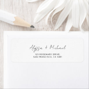 Chic Minimalist Handwriting Script Wedding Address Label