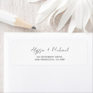Chic Minimalist Handwriting Script Wedding Address Label