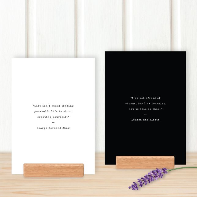 Chic Minimalist Inspirational Quotes Two-Sided Holder (TWO-SIDED DESIGN (FRONT AND BACK SHOWN))