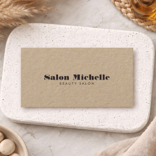Chic Minimalist Kraft Boutique Salon Business Card