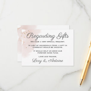 Chic Minimalist Mauve Gold Wedding Gifts Enclosure Card