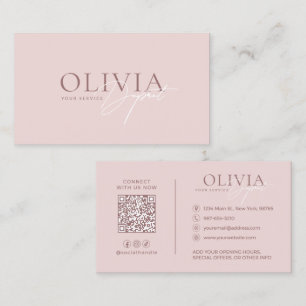 Chic Minimalist Modern Elegant Blush Pink Business Card