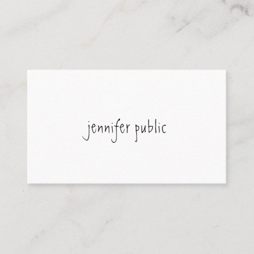 Chic Minimalist Modern Hand Script Name Text Business Card