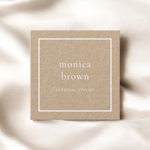 Chic Minimalist Modern  Kraft Square Business Card