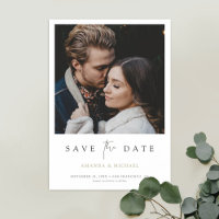 Chic Minimalist Modern Photo Save the Date