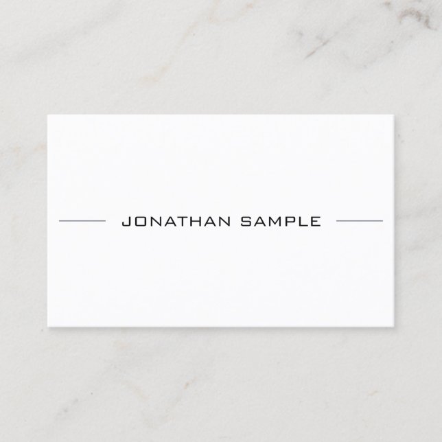 Chic Minimalist Modern Smooth Professional Plain Business Card (Front)