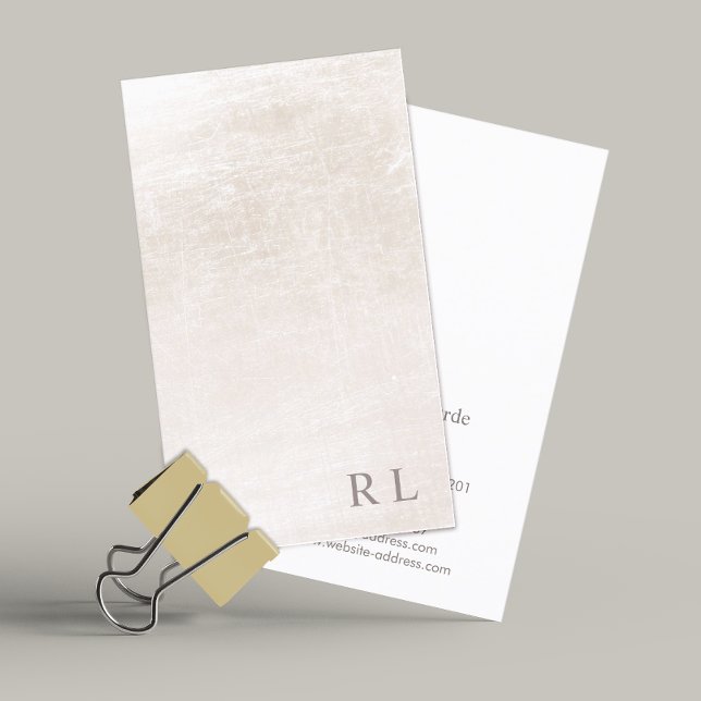 Chic Minimalist Monogram Ivory White Marble Business Card (Creator Uploaded)