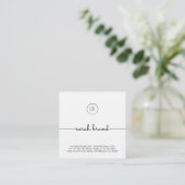 Chic Minimalist Monogram Square Business Card (Standing Front)