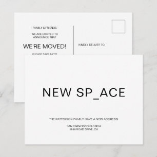 Chic Minimalist New Home Moving Announcement Postcard