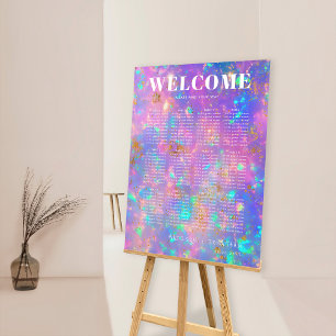 Chic Minimalist Opal Pink Wedding Seating Chart Foam Board