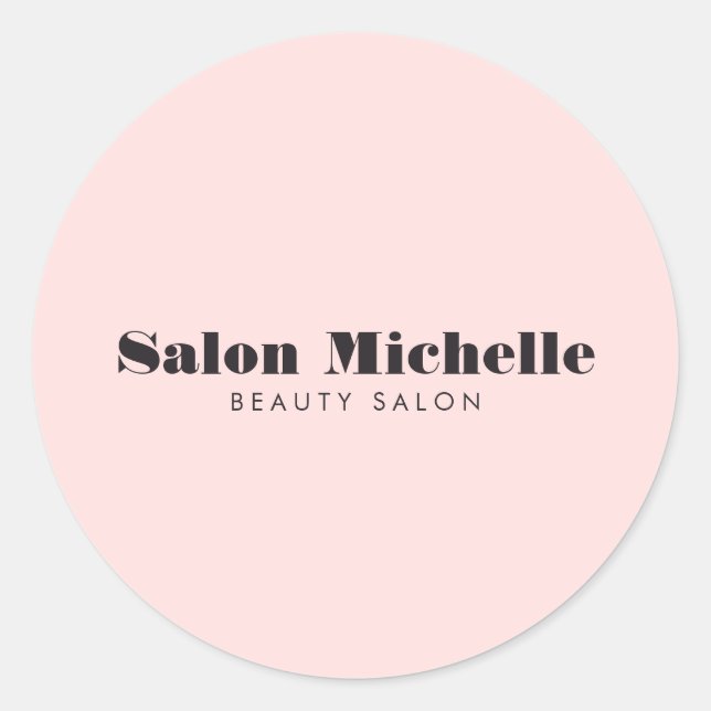 Chic Minimalist Pastel Pink Classic Round Sticker (Front)