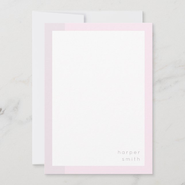 Chic Minimalist Personalized Name Violet Note Card (Front)
