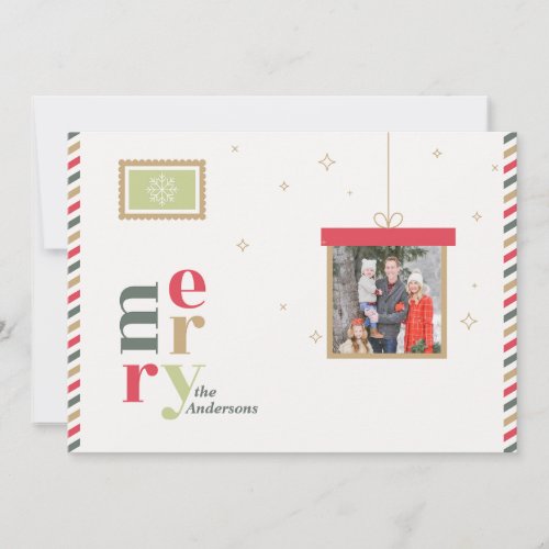 Chic minimalist photo Christmas greeting card