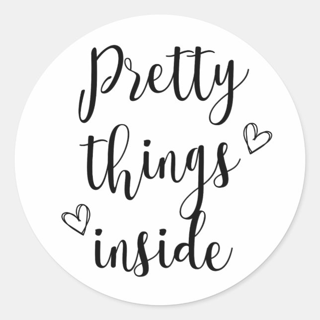 Chic, Minimalist Pretty Things Inside Sticker (Front)