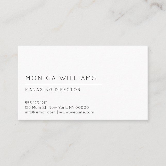 Chic Minimalist Professional Business Card (Front)