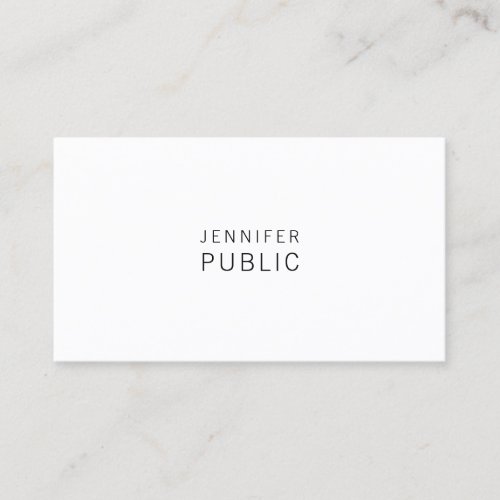 Chic Minimalist Professional Modern Sleek Plain Business Card