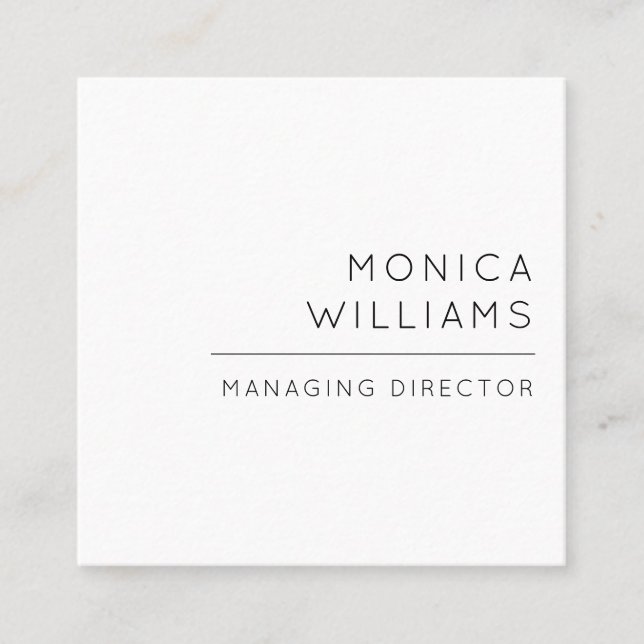 Chic Minimalist Professional Square Business Card (Front)
