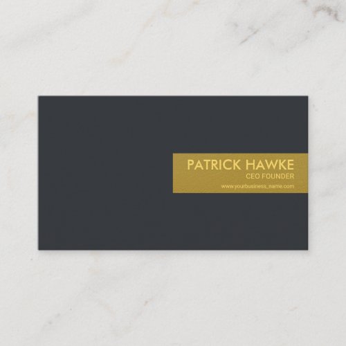 Chic Minimalist Simple Gold Name Tab CEO Founder Business Card
