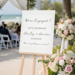 Chic Minimalist Stripe Green Wedding Foam Board