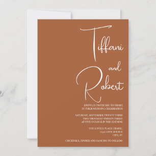 Chic Minimalist Terracotta Wedding Invitation