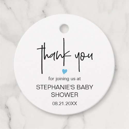 Chic Minimalist Thank You Baby Shower Favor Bag Favor Tags