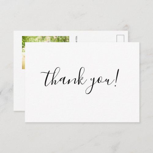 Chic Minimalist Thank You Script Wedding Photo 