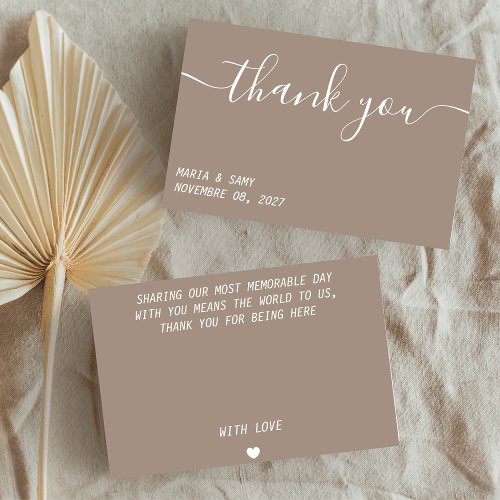 Chic minimalist Typography Thank You Card