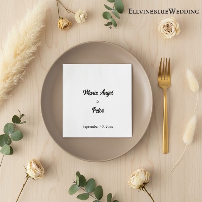 Chic Minimalist Typography Wedding Napkins (Creator Uploaded)