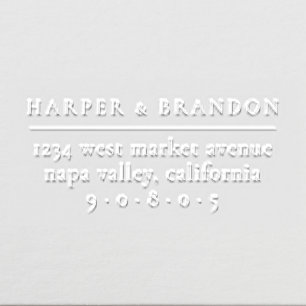 Chic Minimalist Typography Wedding Return Address Embosser