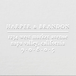 Chic Minimalist Typography Wedding Return Address Embosser