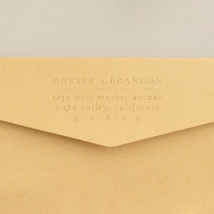 Chic Minimalist Typography Wedding Return Address Embosser